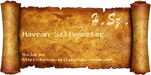 Havran Szilveszter névjegykártya
