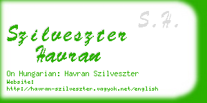 szilveszter havran business card